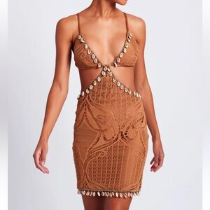 Patbo beaded seashells mini dress size S